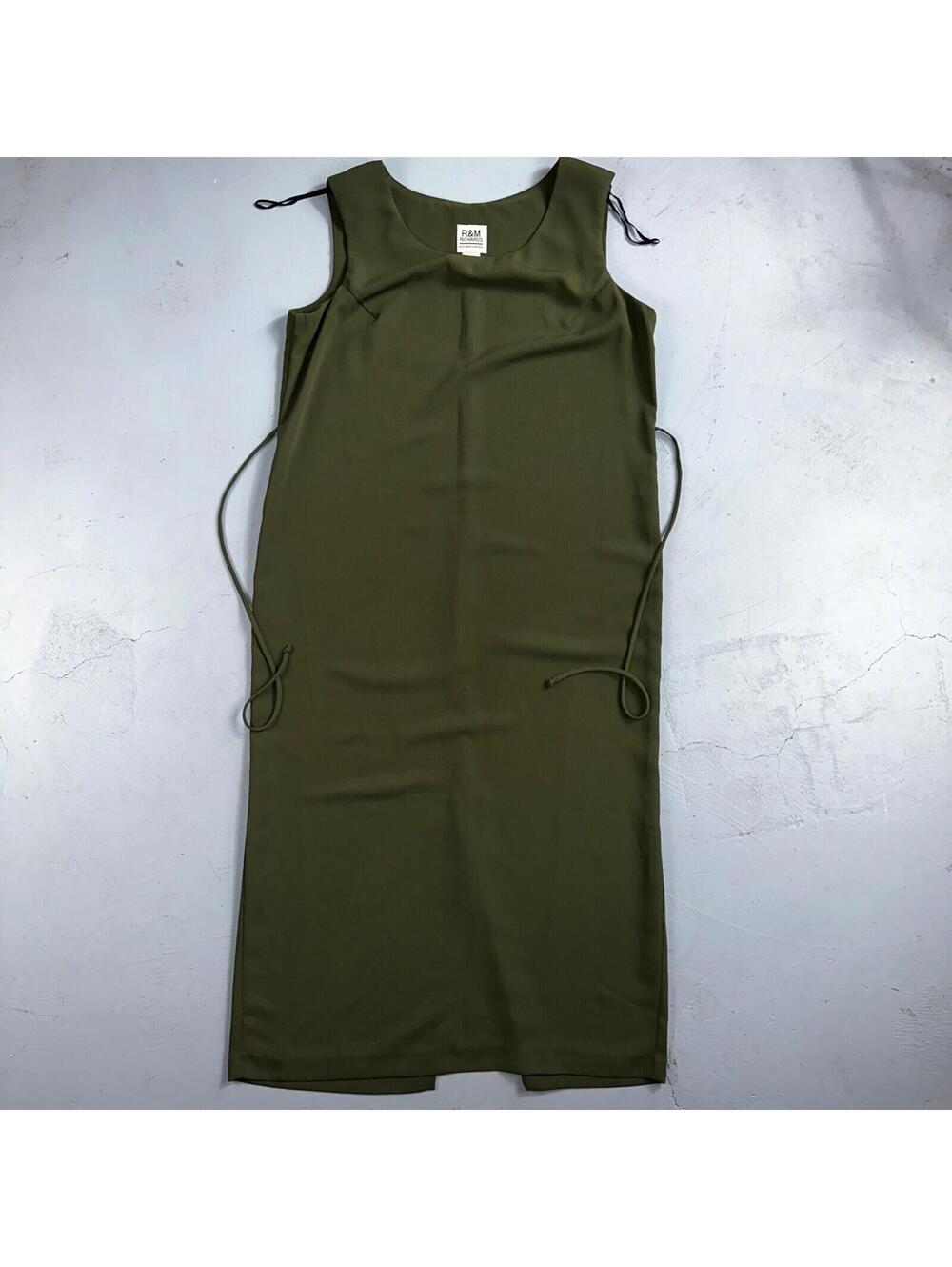 R&M Richards Karen Kwong Womens Maxi Dress Size 14 Green Simple Sleeveless VTG - Picture 4 of 11